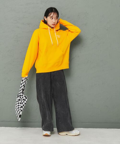 coen(コーエン)の「ヘビー裏起毛刺繍フーディー(パーカー・レディース・イエロー/ネイビー/ライトグレー・M/L)」の9枚目の写真