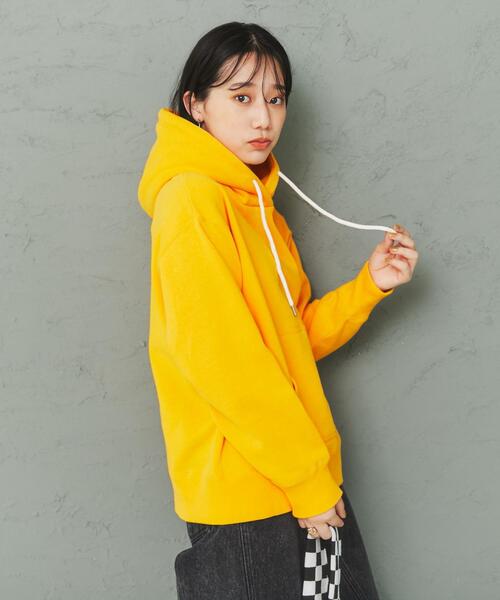 coen(コーエン)の「ヘビー裏起毛刺繍フーディー(パーカー・レディース・イエロー/ネイビー/ライトグレー・M/L)」の14枚目の写真