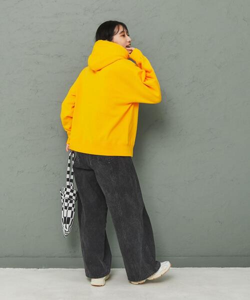 coen(コーエン)の「ヘビー裏起毛刺繍フーディー(パーカー・レディース・イエロー/ネイビー/ライトグレー・M/L)」の15枚目の写真