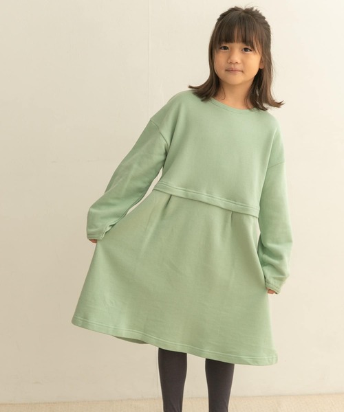 URBAN RESEARCH DOORS（アーバンリサーチドアーズ）の「裏毛セットアップ風ワンピース(KIDS)（ワンピース・キッズ・ミント/ピンク・105/120/135）」の3枚目の写真