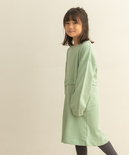 URBAN RESEARCH DOORS（アーバンリサーチドアーズ）の「裏毛セットアップ風ワンピース(KIDS)（ワンピース・キッズ・ミント/ピンク・105/120/135）」の4枚目の写真