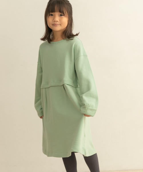 URBAN RESEARCH DOORS（アーバンリサーチドアーズ）の「裏毛セットアップ風ワンピース(KIDS)（ワンピース・キッズ・ミント/ピンク・105/120/135）」の5枚目の写真