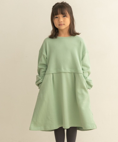 URBAN RESEARCH DOORS（アーバンリサーチドアーズ）の「裏毛セットアップ風ワンピース(KIDS)（ワンピース・キッズ・ミント/ピンク・105/120/135）」の12枚目の写真