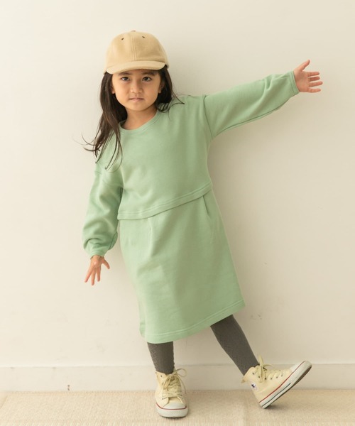 URBAN RESEARCH DOORS（アーバンリサーチドアーズ）の「裏毛セットアップ風ワンピース(KIDS)（ワンピース・キッズ・ミント/ピンク・105/120/135）」の17枚目の写真