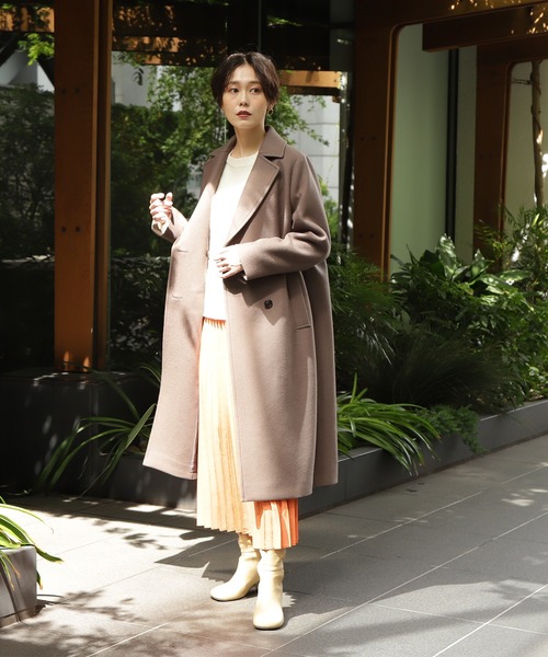 N.（N. Natural Beauty Basic）（エヌエヌナチュラルビューティーベーシック）の「【S Size Line】◆ハミルトン　ダブルチェスターロングコート（チェスターコート・レディース・ブラック/ブルーグレー/モカ・SMALL/MEDIUM）」の10枚目の写真