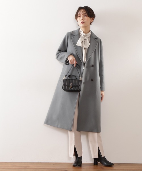 N.（N. Natural Beauty Basic）（エヌエヌナチュラルビューティーベーシック）の「【S Size Line】◆ハミルトン　ダブルチェスターロングコート（チェスターコート・レディース・ブラック/ブルーグレー/モカ・SMALL/MEDIUM）」の7枚目の写真