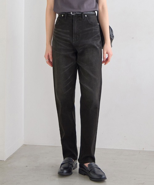 CHAN ME（チャンミ）の「テーパードデニムパンツ（デニムパンツ・レディース・ホワイト/ダークネイビー/インディゴブルー/ブルー/ブラック系その他/ブラック/ライトブルー/サックスブルー・SMALL/MEDIUM/LARGE/X-LARGE/X-SMALL）」の3枚目の写真