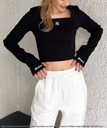 BACK TO THE FIELD | 【MLB】刺繍ロゴカットタイトリブトップス(Tシャツ/カットソー)