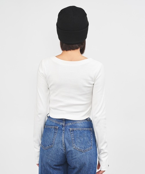 BACK TO THE FIELD(バック トゥー ザ フィールド)の「【MLB】刺繍ロゴカットタイトリブトップス(Tシャツ/カットソー・レディース・ホワイト/グリーン/ブラック・FREE)」の13枚目の写真