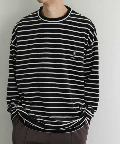 SENSE OF PLACE by URBAN RESEARCH(センスオブプレイスバイアーバンリサーチ)の「『別注』TeddyBear×SENSE OF PLACE テディベアベロアスウェットB(Tシャツ/カットソー・メンズ・ライトグレー/ブラック・MEDIUM/LARGE)」の6枚目の写真