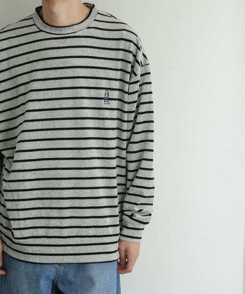 SENSE OF PLACE by URBAN RESEARCH(センスオブプレイスバイアーバンリサーチ)の「『別注』TeddyBear×SENSE OF PLACE テディベアベロアスウェットB(Tシャツ/カットソー・メンズ・ライトグレー/ブラック・MEDIUM/LARGE)」の10枚目の写真