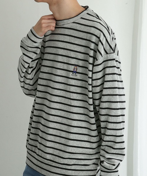 SENSE OF PLACE by URBAN RESEARCH(センスオブプレイスバイアーバンリサーチ)の「『別注』TeddyBear×SENSE OF PLACE テディベアベロアスウェットB(Tシャツ/カットソー・メンズ・ライトグレー/ブラック・MEDIUM/LARGE)」の11枚目の写真