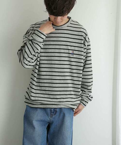 SENSE OF PLACE by URBAN RESEARCH(センスオブプレイスバイアーバンリサーチ)の「『別注』TeddyBear×SENSE OF PLACE テディベアベロアスウェットB(Tシャツ/カットソー・メンズ・ライトグレー/ブラック・MEDIUM/LARGE)」の12枚目の写真