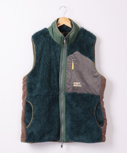 KRIFF MAYER（クリフメイヤー）の「KRIFF MAYER シャギーボアベスト（ベスト・メンズ・ネイビー/ベージュ/カーキ/マルチ/ナチュラル・S/M/L/XL）」の12枚目の写真