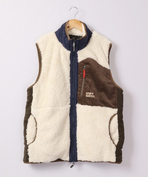 KRIFF MAYER（クリフメイヤー）の「KRIFF MAYER シャギーボアベスト（ベスト・メンズ・ネイビー/ベージュ/カーキ/マルチ/ナチュラル・S/M/L/XL）」の8枚目の写真