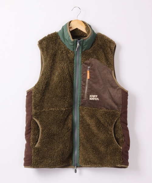 KRIFF MAYER（クリフメイヤー）の「KRIFF MAYER シャギーボアベスト（ベスト・メンズ・ネイビー/ベージュ/カーキ/マルチ/ナチュラル・S/M/L/XL）」の10枚目の写真