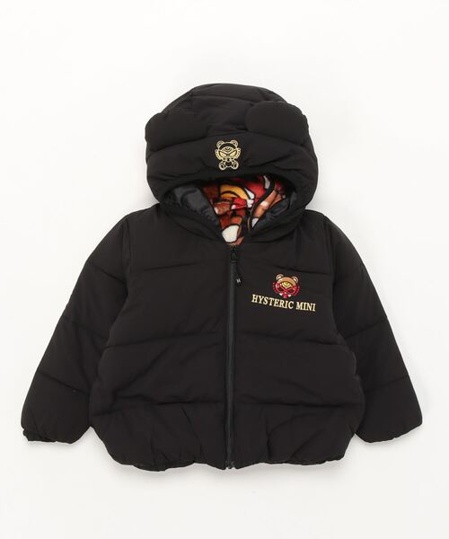 HYSTERIC MINI（ヒステリックミニ）の「TEDDY MINI ライナーベスト付 アウター（ブルゾン・キッズ・ブラック/ブラウン/エメラルド・SMALL）」の2枚目の写真