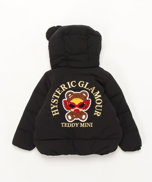 HYSTERIC MINI（ヒステリックミニ）の「TEDDY MINI ライナーベスト付 アウター（ブルゾン・キッズ・ブラック/ブラウン/エメラルド・SMALL）」の4枚目の写真