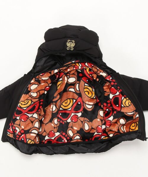 HYSTERIC MINI（ヒステリックミニ）の「TEDDY MINI ライナーベスト付 アウター（ブルゾン・キッズ・ブラック/ブラウン/エメラルド・SMALL）」の5枚目の写真
