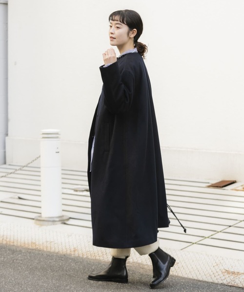 かぐれ（カグレ）の「ウールAラインコート（その他アウター・レディース・ライトベージュ/ネイビー・FREE）」の10枚目の写真