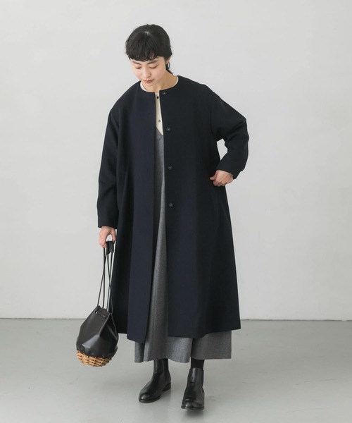 かぐれ（カグレ）の「ウールAラインコート（その他アウター・レディース・ライトベージュ/ネイビー・FREE）」の20枚目の写真