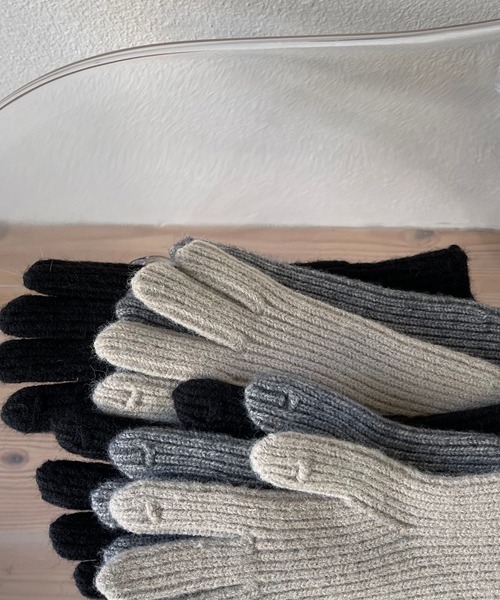 finger hole knit gloves / フィンガーホールニットグローブ手袋（手袋