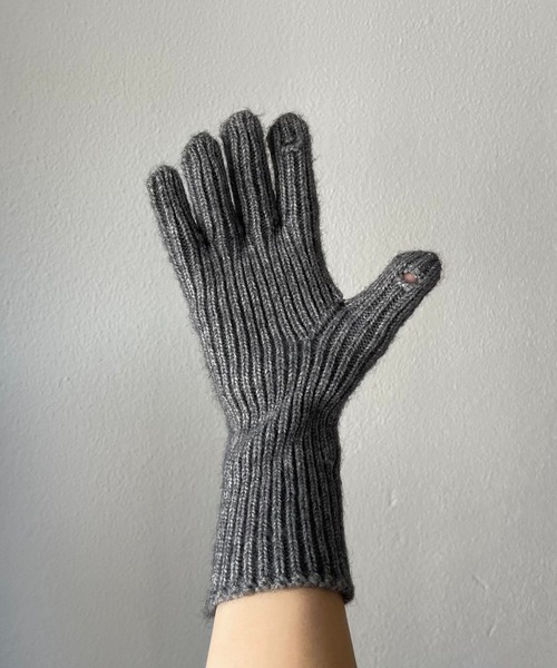 finger hole knit gloves / フィンガーホールニットグローブ手袋（手袋