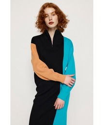 ZIP UP CROPPED TOPS ジップアップ クロップドトップス ニット セットアップ可能