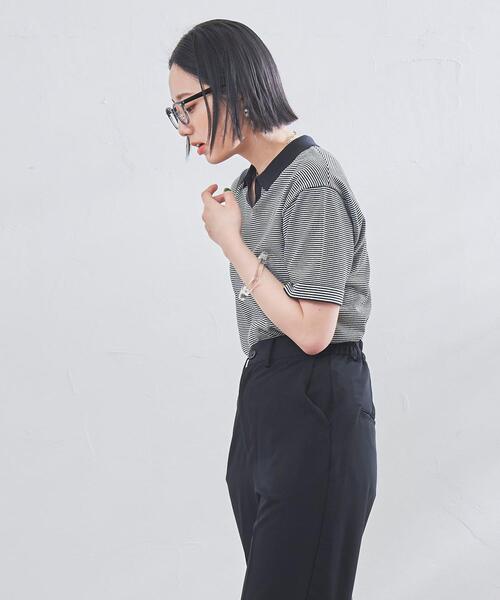 coen(コーエン)の「サラコスキッパーポロニット(ポロシャツ・レディース・ホワイト/ブラック/ベージュ・M/L)」の9枚目の写真