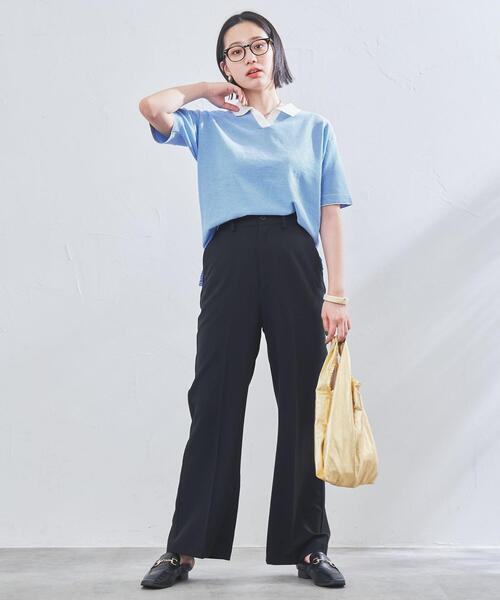 coen(コーエン)の「サラコスキッパーポロニット(ポロシャツ・レディース・ホワイト/ブラック/ベージュ・M/L)」の11枚目の写真