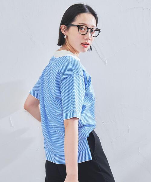 coen(コーエン)の「サラコスキッパーポロニット(ポロシャツ・レディース・ホワイト/ブラック/ベージュ・M/L)」の12枚目の写真