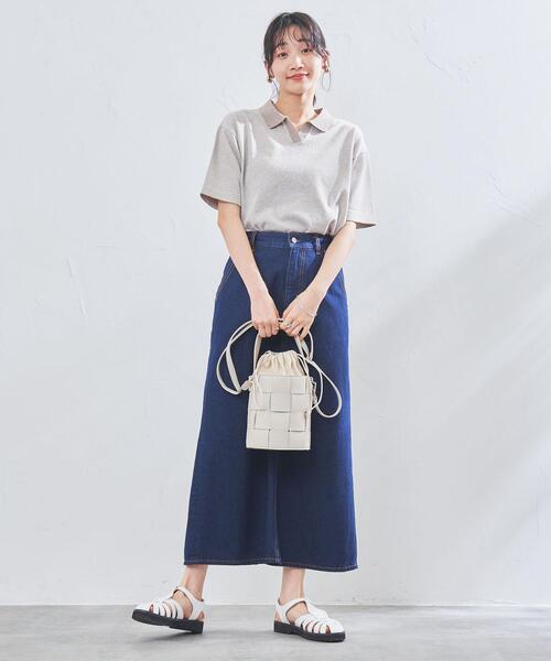 coen(コーエン)の「サラコスキッパーポロニット(ポロシャツ・レディース・ホワイト/ブラック/ベージュ・M/L)」の13枚目の写真