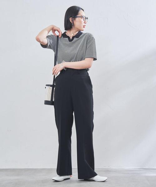 coen(コーエン)の「サラコスキッパーポロニット(ポロシャツ・レディース・ホワイト/ブラック/ベージュ・M/L)」の17枚目の写真