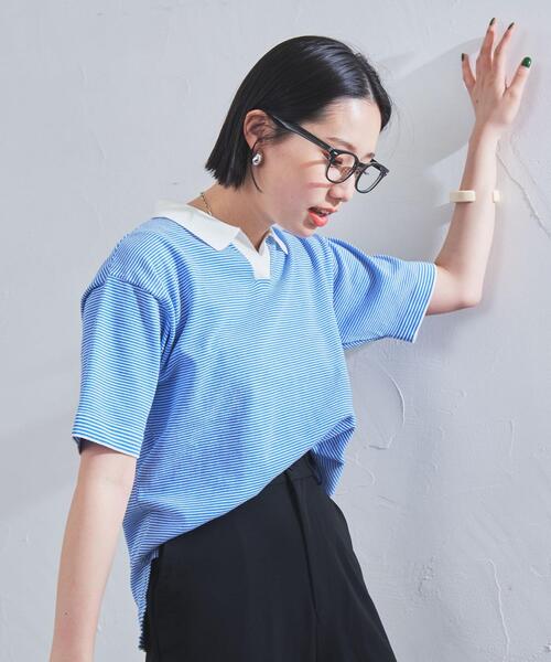 coen(コーエン)の「サラコスキッパーポロニット(ポロシャツ・レディース・ホワイト/ブラック/ベージュ・M/L)」の21枚目の写真