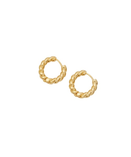 ADAM ET ROPE'(アダムエロペ)の「【LES BIJOUX】ツイストラインフープピアス(ピアス(両耳用)・レディース・シルバー/ゴールド・FREE)」の5枚目の写真