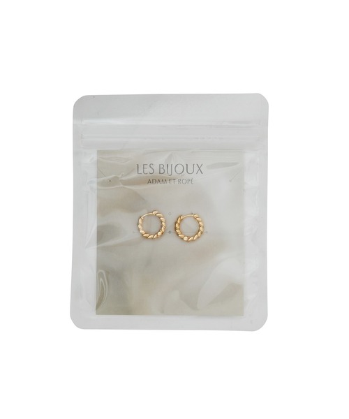 ADAM ET ROPE'(アダムエロペ)の「【LES BIJOUX】ツイストラインフープピアス(ピアス(両耳用)・レディース・シルバー/ゴールド・FREE)」の8枚目の写真
