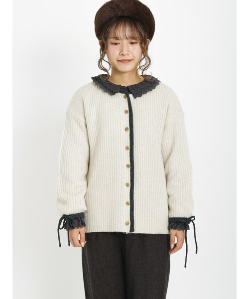 Samansa Mos2（サマンサ モスモス）の「◎パイピング袖リボンニット