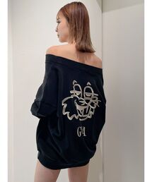 GYDA | BUNNY FACE Vネックルーズスウェットトップス(スウェット)