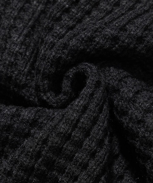 HOOK(フック)の「HOOK -original- ワッフル編み手縫いステッチバラ刺繍ニット風スウェット(スウェット・メンズ・ライトベージュ/ブラック・M/L/XL)」の17枚目の写真