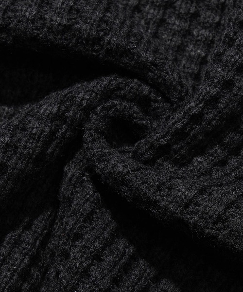 HOOK(フック)の「HOOK -original- ワッフル編み手縫いステッチバラ刺繍ニット風スウェット(スウェット・メンズ・ライトベージュ/ブラック・M/L/XL)」の18枚目の写真