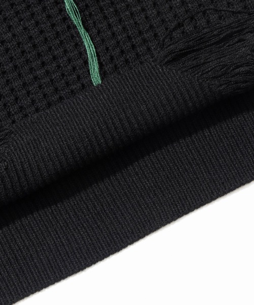 HOOK(フック)の「HOOK -original- ワッフル編み手縫いステッチバラ刺繍ニット風スウェット(スウェット・メンズ・ライトベージュ/ブラック・M/L/XL)」の19枚目の写真