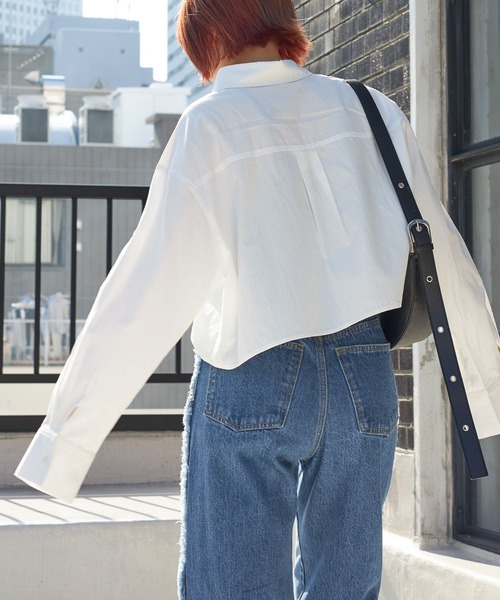 PBLIM（ページボーイリム）の「PAGEBOYLIM/クロップドシャツ（シャツ/ブラウス・レディース・ピンク/ネイビー/オフホワイト・FREE）」の7枚目の写真