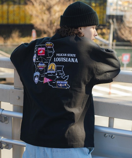 WEGO（ウィゴー）の「WEGO/ヘビーウエイト ワッペンロンT（Tシャツ/カットソー・メンズ・ホワイト系その他/ブラック/ホワイト/ブラック系その他・LARGE/MEDIUM）」の3枚目の写真