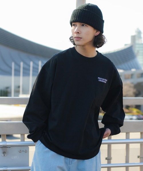 WEGO（ウィゴー）の「WEGO/ヘビーウエイト ワッペンロンT（Tシャツ/カットソー・メンズ・ホワイト系その他/ブラック/ホワイト/ブラック系その他・LARGE/MEDIUM）」の6枚目の写真