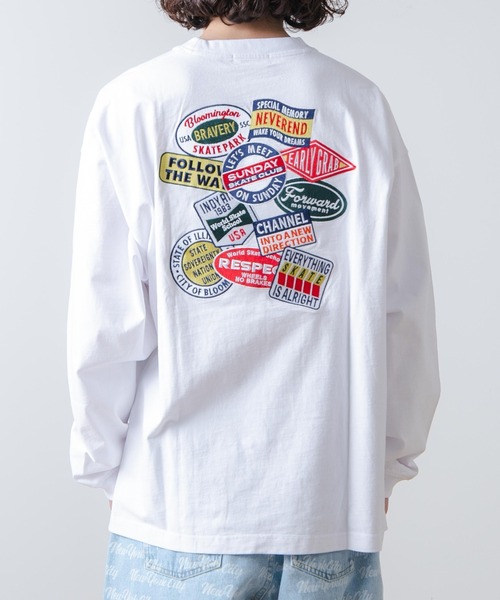 WEGO（ウィゴー）の「WEGO/ヘビーウエイト ワッペンロンT（Tシャツ/カットソー・メンズ・ホワイト系その他/ブラック/ホワイト/ブラック系その他・LARGE/MEDIUM）」の8枚目の写真