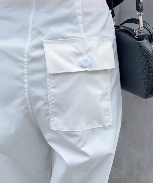 SETUP7（セットアップセブン）の「【SETUP7】ドローストリングカーゴパンツ KNF ※（カーゴパンツ・レディース・ホワイト/ダークブラウン/ベージュ/ブラック/ダークグリーン/グレー/ネイビー・S/M/L）」の10枚目の写真