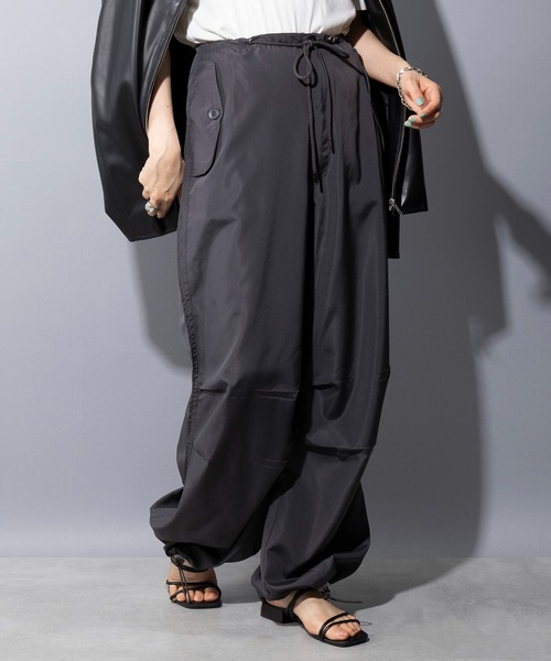 SETUP7（セットアップセブン）の「【SETUP7】ドローストリングカーゴパンツ KNF ※（カーゴパンツ・レディース・ホワイト/ダークブラウン/ベージュ/ブラック/ダークグリーン/グレー/ネイビー・S/M/L）」の14枚目の写真