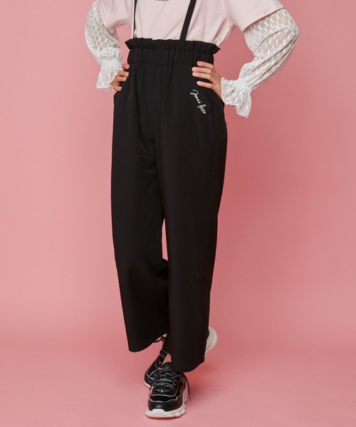 JENNI love（ジェニィラブ）の「サス付きワイドアンクルパンツ（その他パンツ・キッズ・ブラック/カーキ/ラベンダー・130cm/140cm/150cm/160cm）」の2枚目の写真