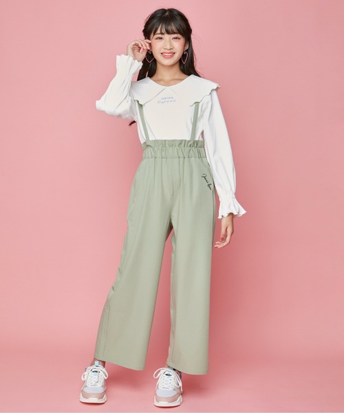 JENNI love（ジェニィラブ）の「サス付きワイドアンクルパンツ（その他パンツ・キッズ・ブラック/カーキ/ラベンダー・130cm/140cm/150cm/160cm）」の6枚目の写真