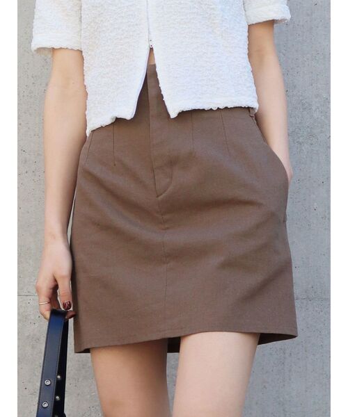 EMODA(エモダ)の「ハイウエストタックスカート(スカート・レディース・ブラック/その他/ブルー/ブラウン・SMALL/MEDIUM)」の9枚目の写真